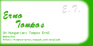 erno tompos business card
